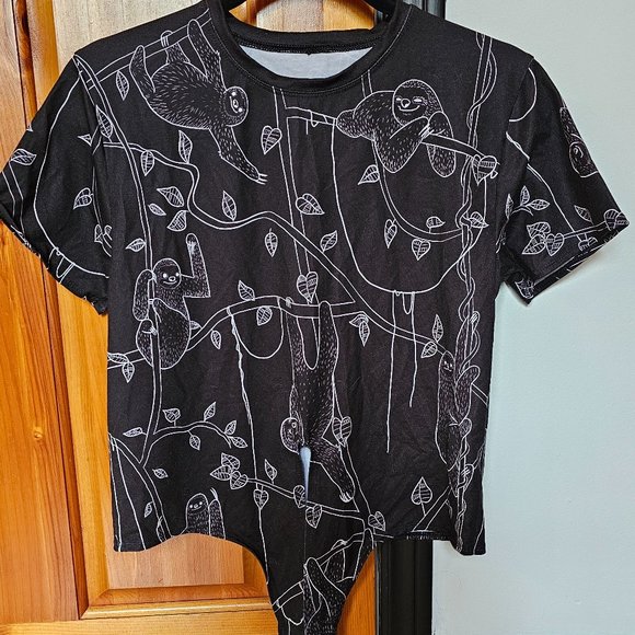 Blackmilk Sloth Tie Crop-Top - Picture 1 of 3